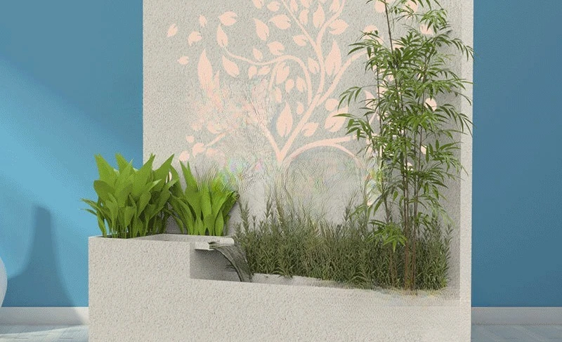 

Integrated luminous stainless steel waterscape wall, indoor and outdoor space decoration courtyard running water