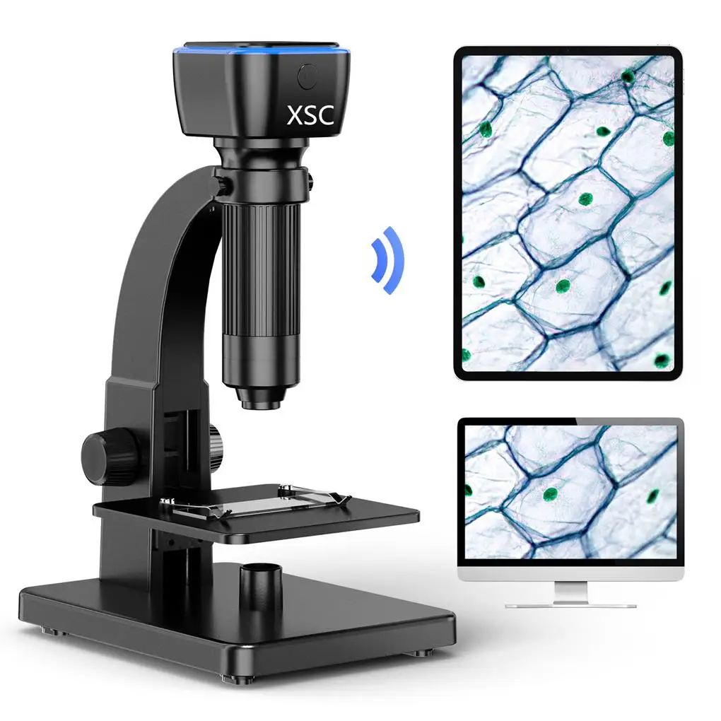 

Digital Microscope Wireless Electric Magnifying with 11 LED Lights Dual Lens Photo Recording 1800mAh Battery Operated PC