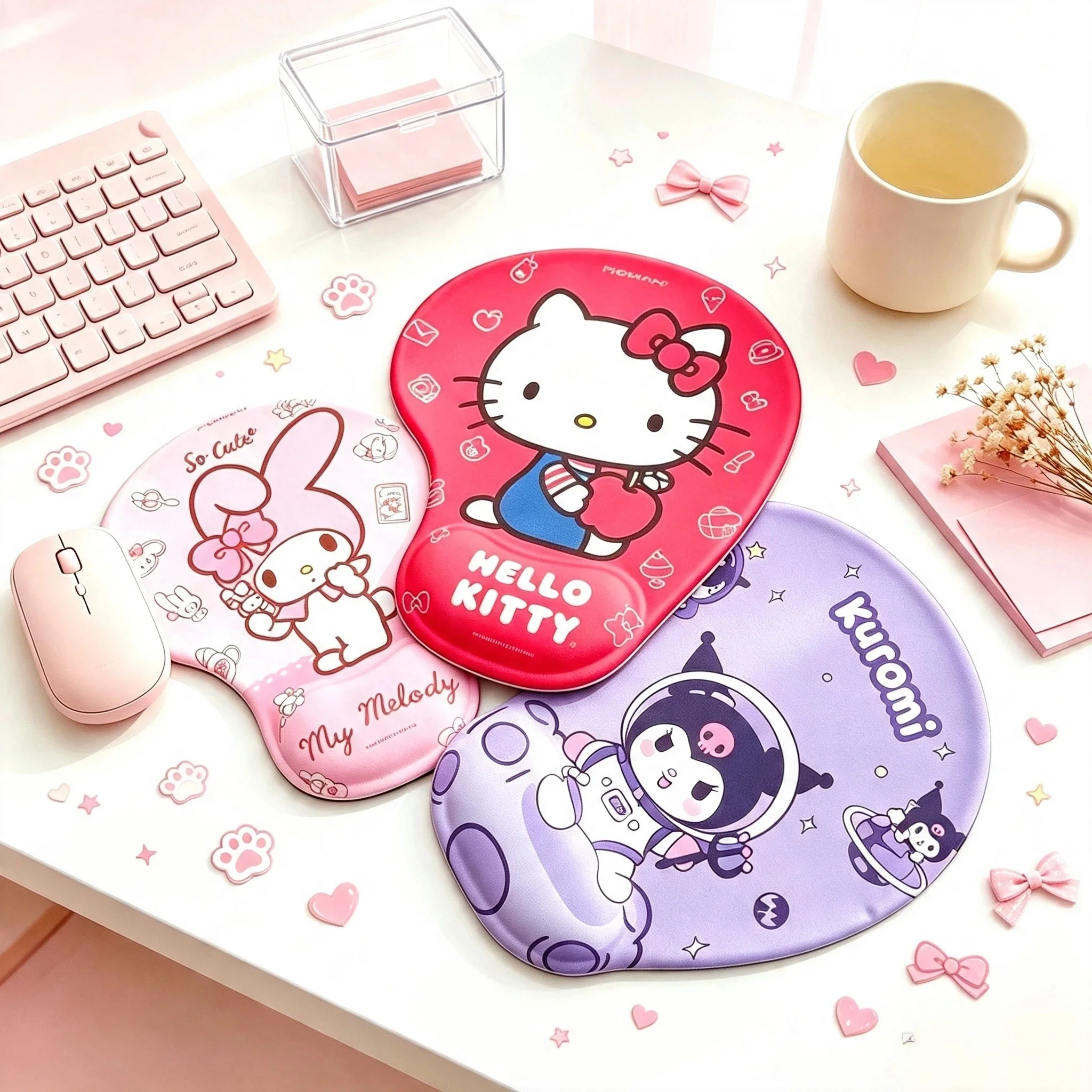 Hello Kitty Kawaii Patterned Mouse Pad, anti Slip Table Pad, desktop Decoration Ornament, Fan Lady Collection Gift