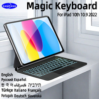 Magic Keyboard For iPad 10th Generation 10.9 2022 A2696 A2757 A2777 Korean Spanish Portuguese Hebrew Arabic AZERT Folio Keyboard