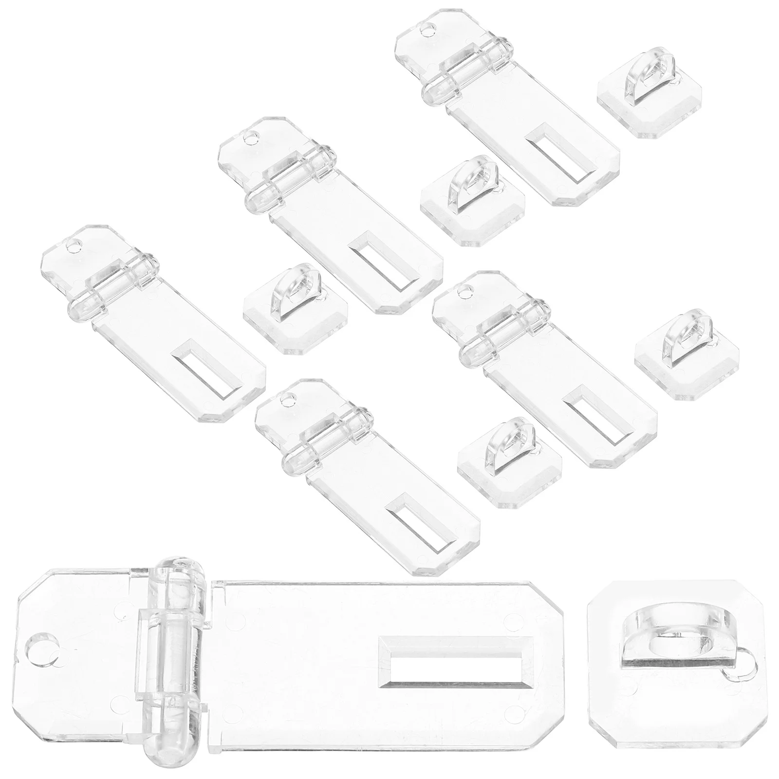 

6pcs Acrylic Display Box Small Transparent Locking Case For Jewelry Cabinet Hinge Latch Buckle Scratch Resistant Lightweight