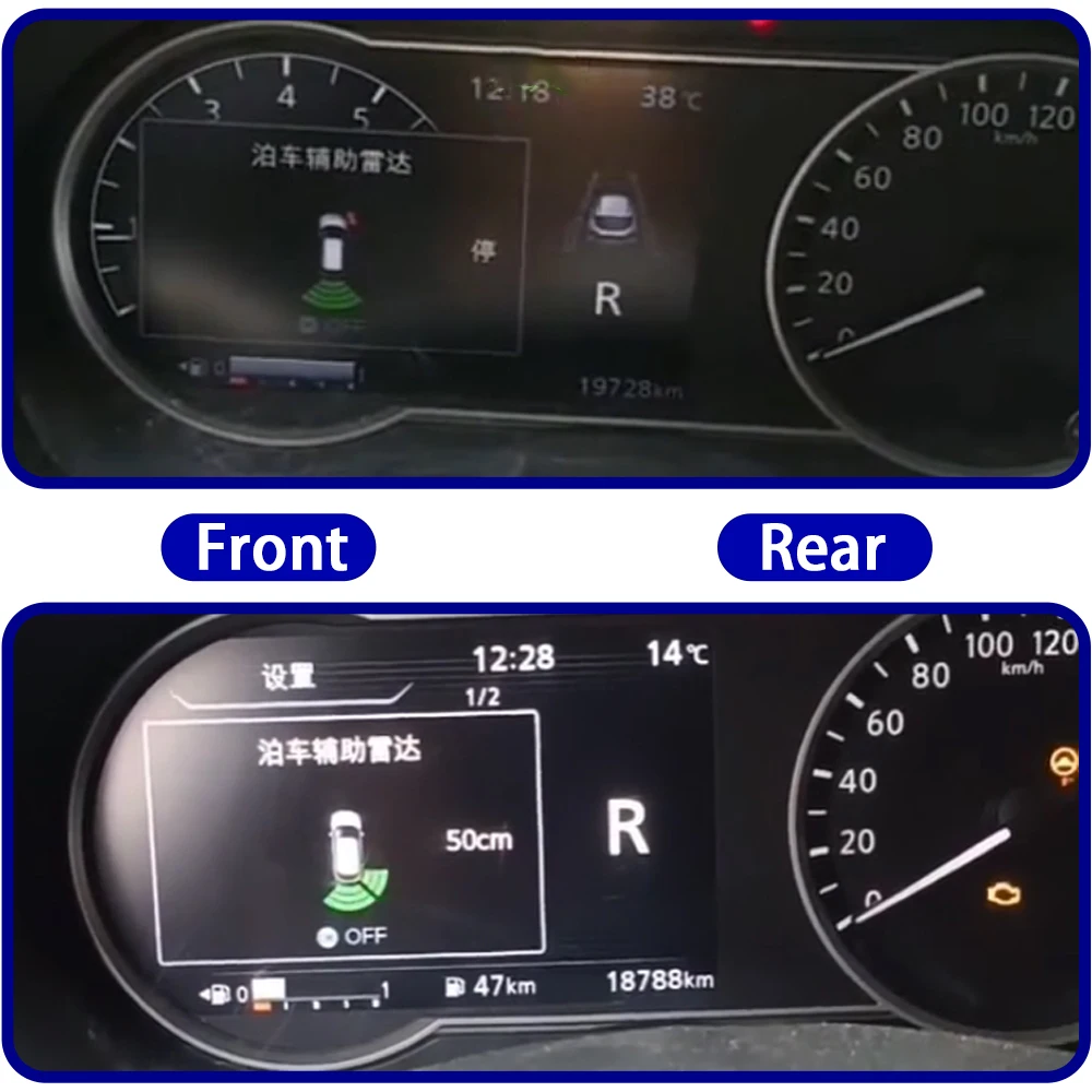 ZhuCamX OEM Car Parking Sensor Kit Buzzer Alarm Reverse Radar Detector System For Nissan Kicks P15 2016~2024