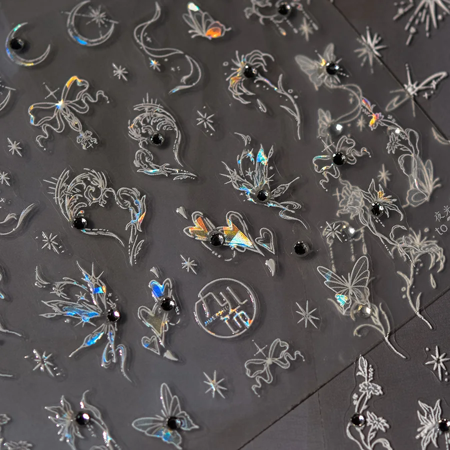 1 قطعة 5D الماس زنبق فراشة مسمار الفن ملصقات المجسم الأبيض فراشة مسمار الشارات DIY بها بنفسك ذاتية اللصق المتزلجون اكسسوارات *