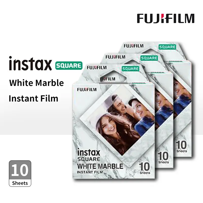 ورق تصوير فوجي فيلم إنستاكس سكوير بإطار رخامي أبيض 10/20/50 ورقة لكاميرات SQ1 وSQ10 وSQ6 وSQ20 الفورية - 2
