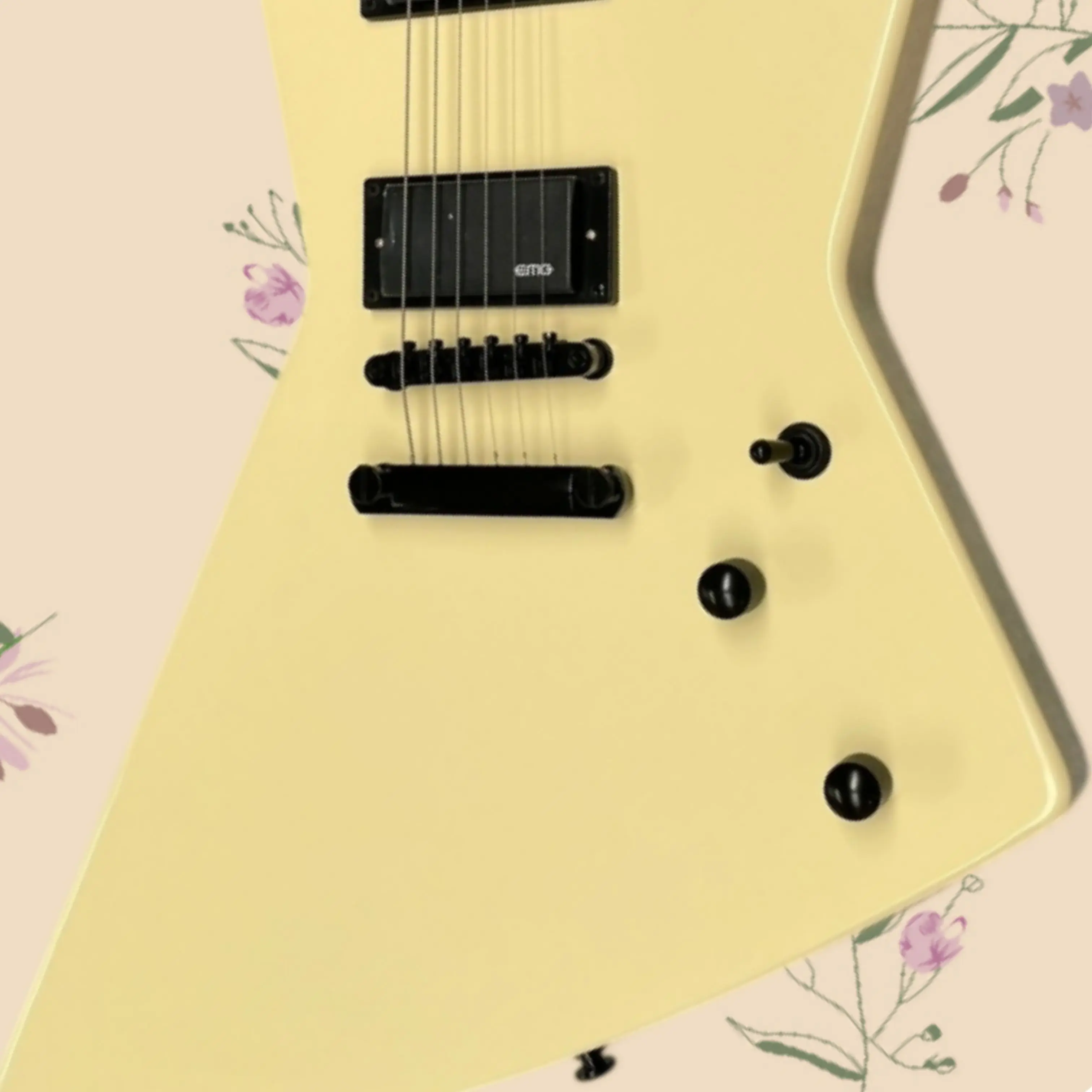 Cream  Electric Guitar,Creative Palm‑Shaped Inlay Rosewood fingerboard, Black Hardware Guitars, Rich Rock Playing Tone Guitarra