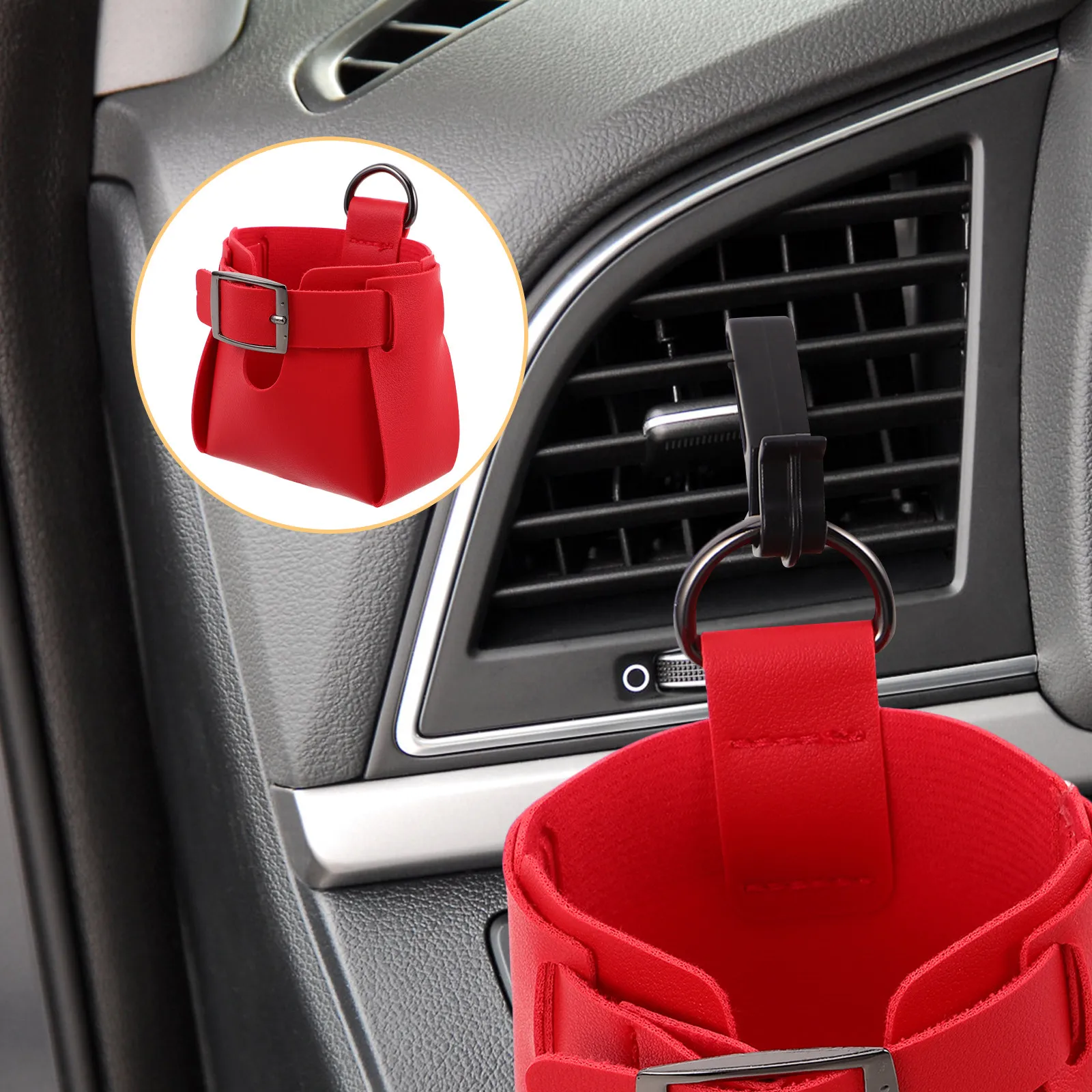 Car Air Vent Storage Holder Multi-Use Hanging Pouch for Phone Keys Coins Sunglasses Eyeglasses Clutter Free Interior Car