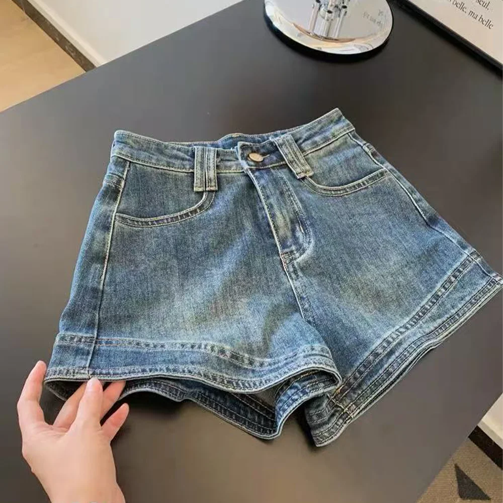 Women's Blue Denim Cargo Shorts Y2k Harajuku High Street 2000s Style American Fashion 90s Sexy Shorts Summer Clothing 2026 New
