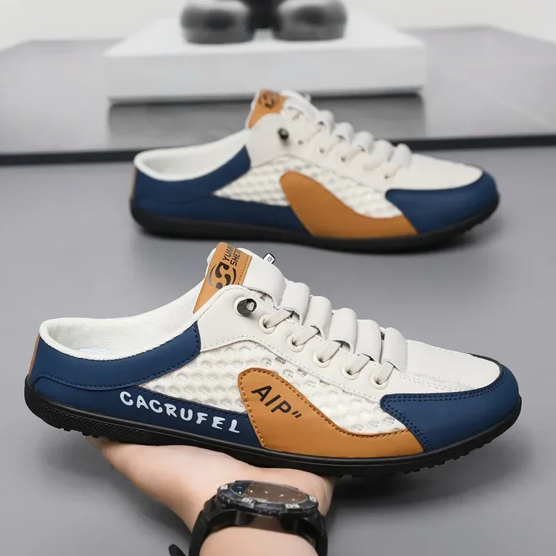 Men's Fashion Soft Bottom Half Slippers Summer New Casual Shoes Soft Bottom Support Shoes Sports Shoes Zapatos De Hombre image 2