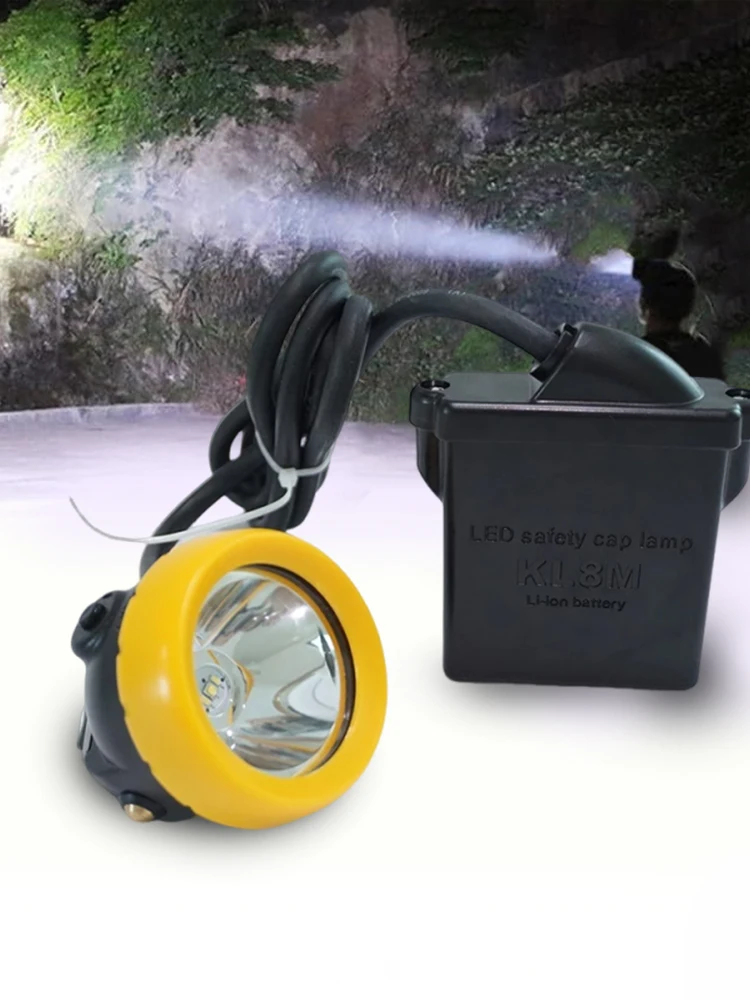 Lampada da miniera Lampada frontale da miniera ricaricabile super luminosa Lampada da cappuccio impermeabile a prova di esplosione per la caccia mineraria Pesca