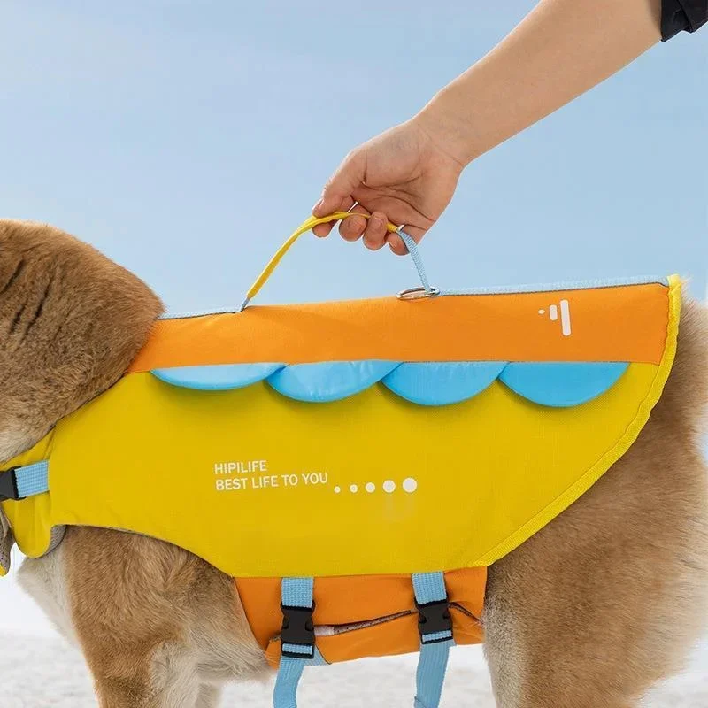 Dog Life Jacket Dinosaur Safety Pet Beach Boating Adjustable High Buoyancy Swimming Vest For Small Medium Large Dogs Summer Gift view 3