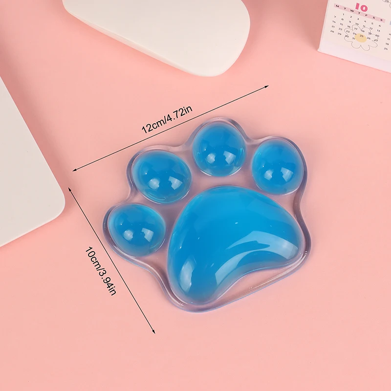 Transparent Cat's Paw Shaped Silicone Mouse Wrist Rest Anti-Fatigue Office Keyboard Holder Anti-Slip Easy Typing Support Pad