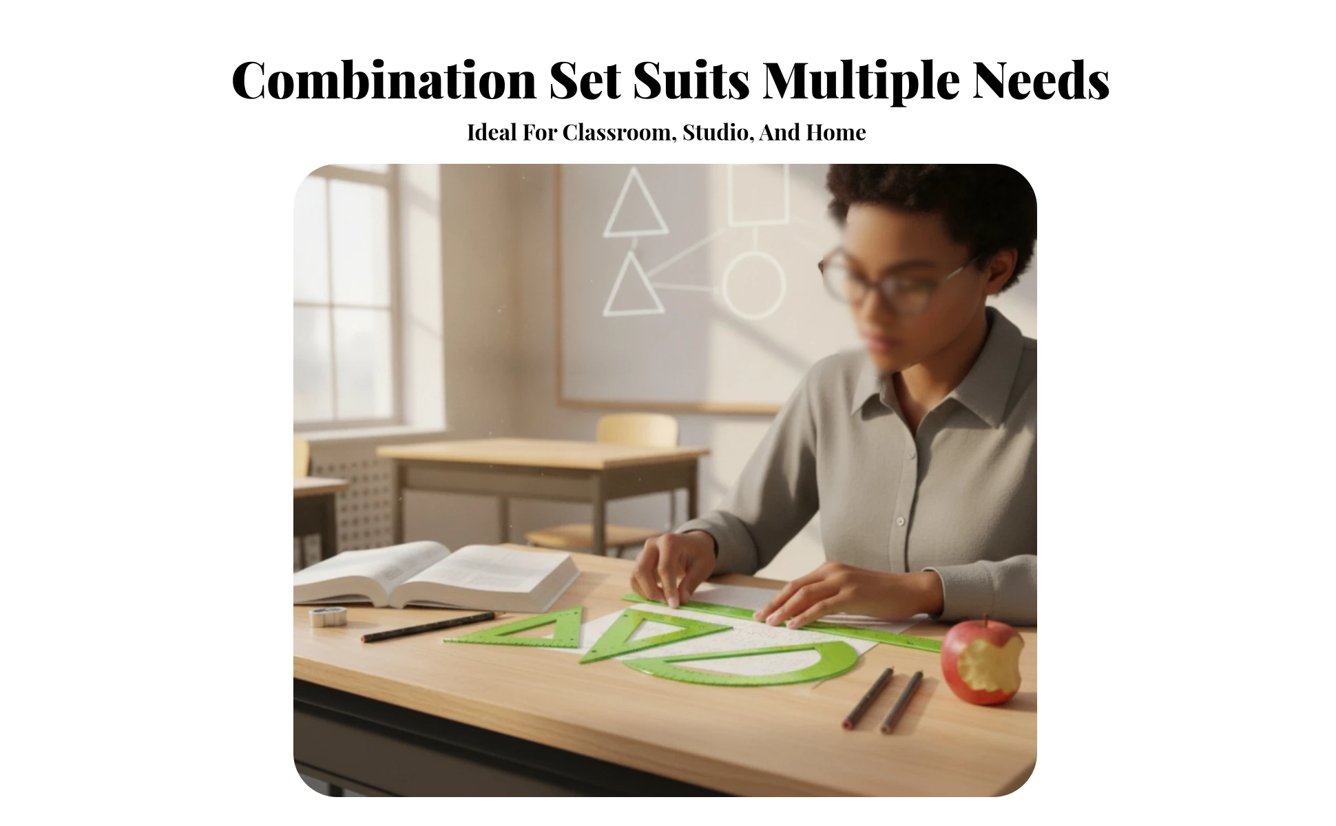 Blind Accessible Geometry Set Raised Markings Translucent Green Geometry Set Blind Accessible Geometry Set Raised Markings Translucent Green Geometry Set