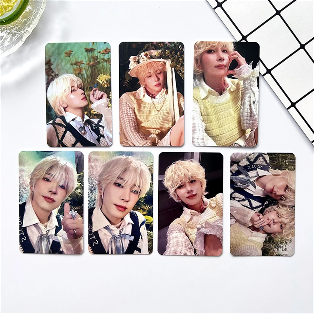 7 sztuk/zestaw KPOP Idol Jeonghan Wonwoo pocztówki Album ten samman fotokarty ST dwustronne karty Lomo pocztówka kolekcja dla fanów prezent