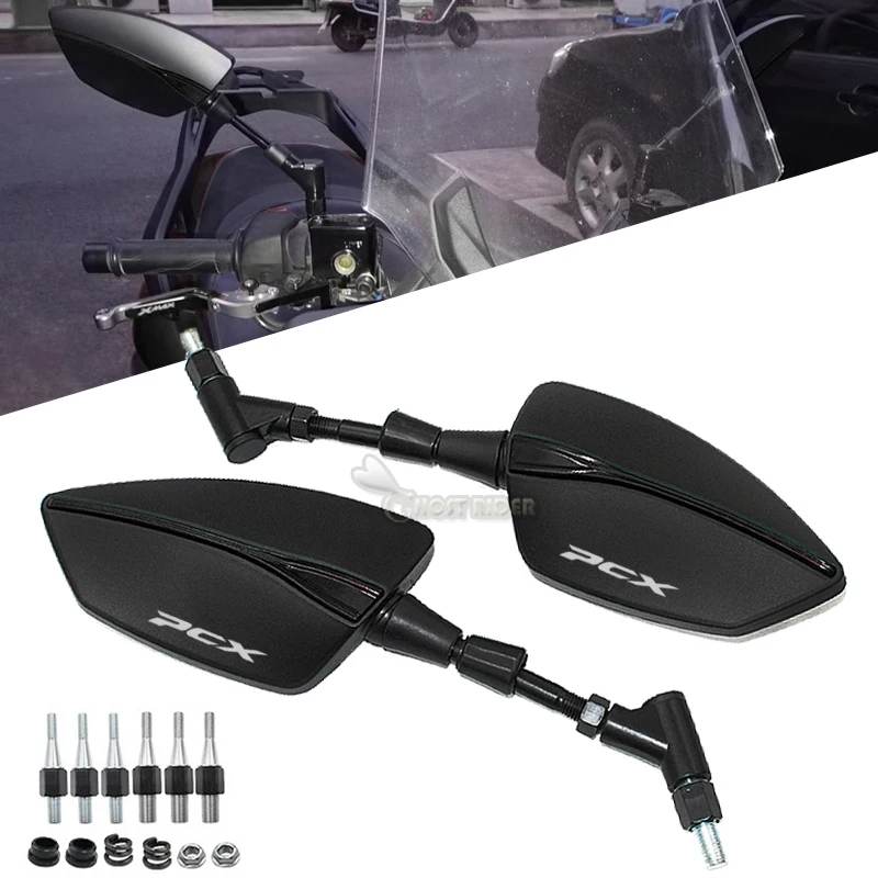 

For HONDA PCX125 PCX 125 PCX150 PCX 150 PCX160 2016 - 2021 Motorcycle Handlebar Rear View Mirrors Blue Anti-glare Mirror