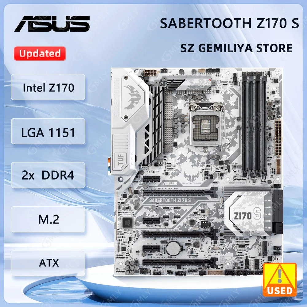 ASUS SABERTOOTH Z170 S Motherboard Intel Z170 LGA 1151 DDR4 64G M.2 HDMI 2.0 ATX Support I3-6300 I7-6700 7400 7600 CPU