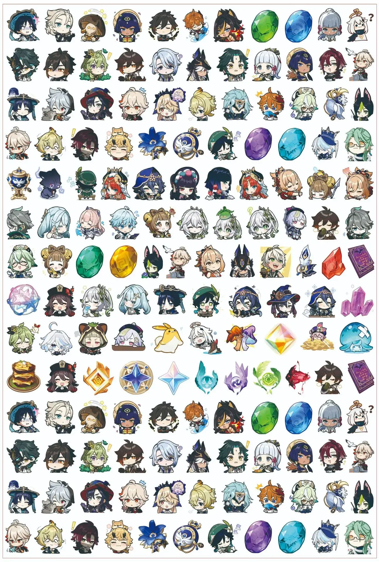 30pcs Random Genshin Impact Acrylic Patch DIY Bag Jewelry Crafts Accessories For Keychain Brooch Phone Case Anime 2cm Ornament