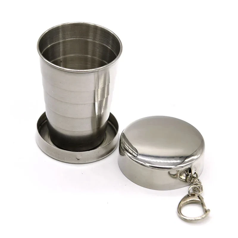 75/150/250ML Stainless Steel Folding Cup, Camping Cookware, Telescopic Cup, Tableware Folding Cup, Travel Compression Cup