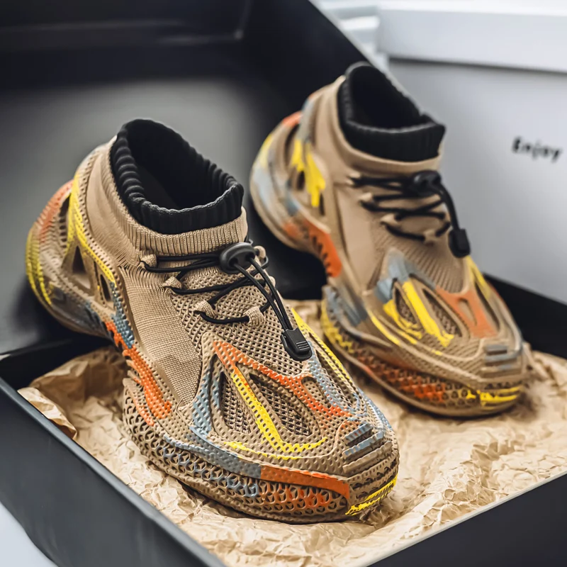 

Men's Flyweave Sneakers Tide Shoes Running Shoes Airbrushed Hundred