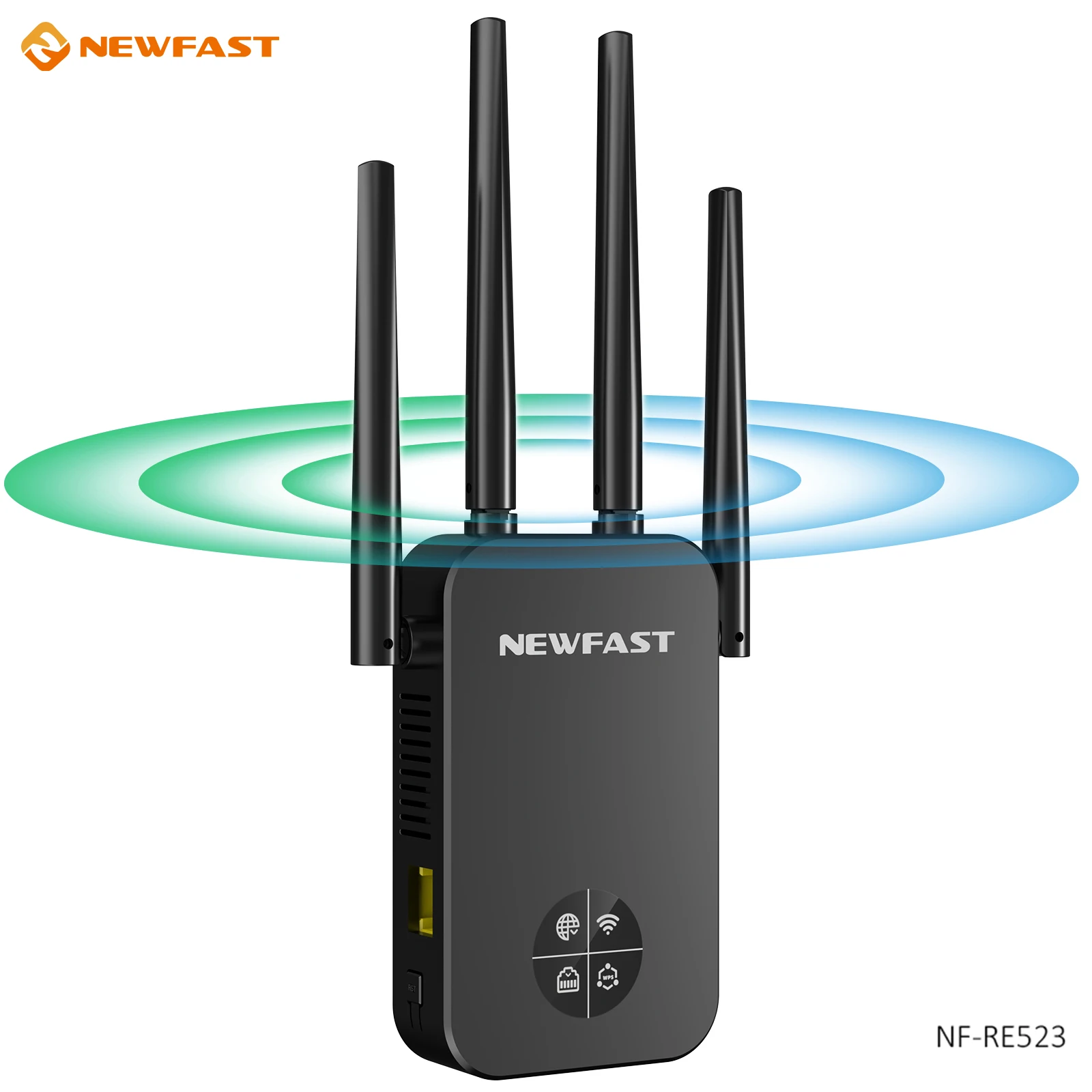 NEWFAST WiFi 1200Mbps Repeater Router 2.4/5G Wireless Signal Extender Smart OLED Repeteur Wi-Fi Amplifier 4 Antenna Booster