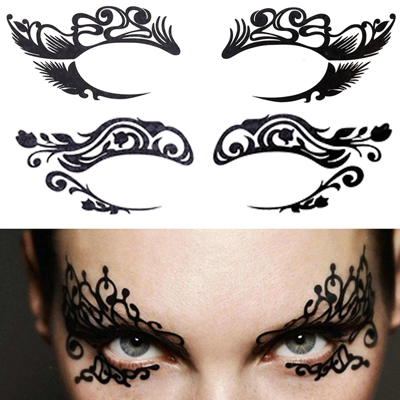 1 Piece Halloween Makeup Eye Temporary Tattoo Facial Face Transfer Sticker Beauty Supply For Party, Dancing, Ball, Etc