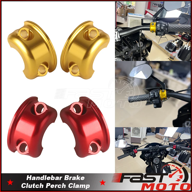 

Red Gold Clutch Brake Handlebar Clamp Lever Bracket For Harley Touring Street Road Glide FLH Sportster XL 883 1200 Dyna Softail