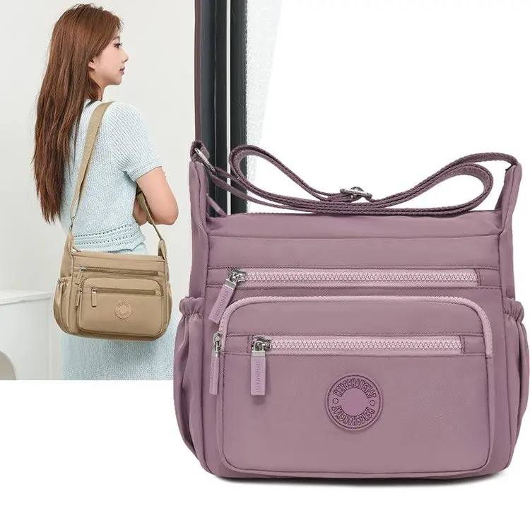 

2025 New Women's Mom Lightweight Large Capacity Multi-layer Crossbody Bag Travel Tourism Bag Casual Simple Style Shoulder Bag