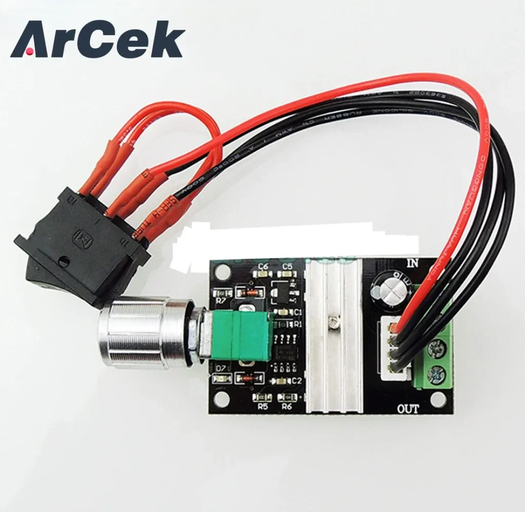 DC 6V 12V 24V 3A 80W PWM Motor Speed Control Adjustable Reversible Switch Regulator Board Governor Controller Module LED