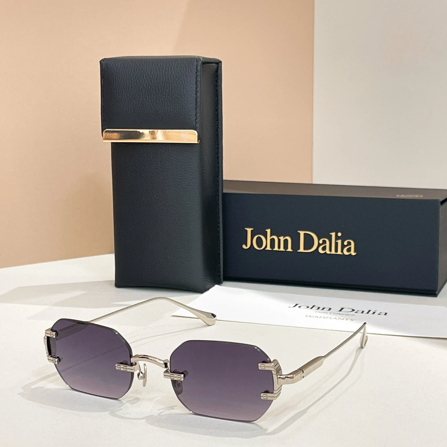 Voor JOHN DALIA JD AMARU mode Randloze Outdoor Sport Zonnebril Mannen Gepolariseerde UV400 Premium Vrouwen Paar Brillen Met Doos