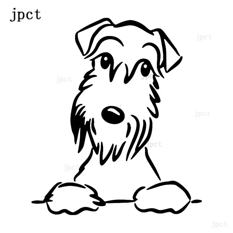 CTCM yjzt 13.4x15.6cm cute Schnauzer Dog vinyl window fun decoration black / silver waterproof c24-1574 Car Sticker