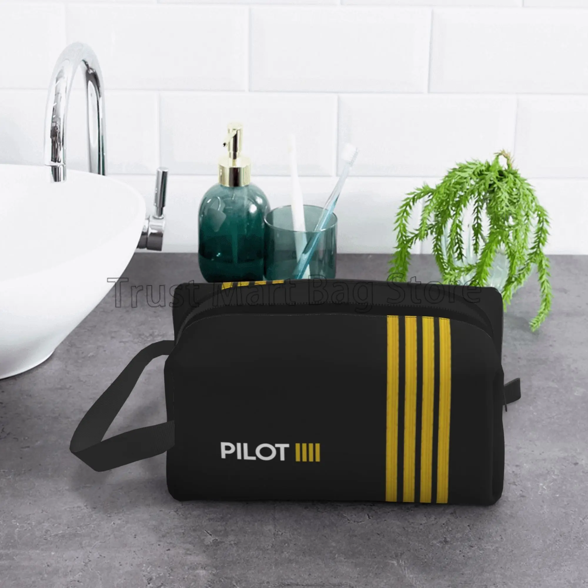 Airplane Travel Toiletry Bag for Women Men Aviation Plane Pilot Gift Cosmetic Makeup Bag Beauty Storage Bags Dopp Kit Case Box