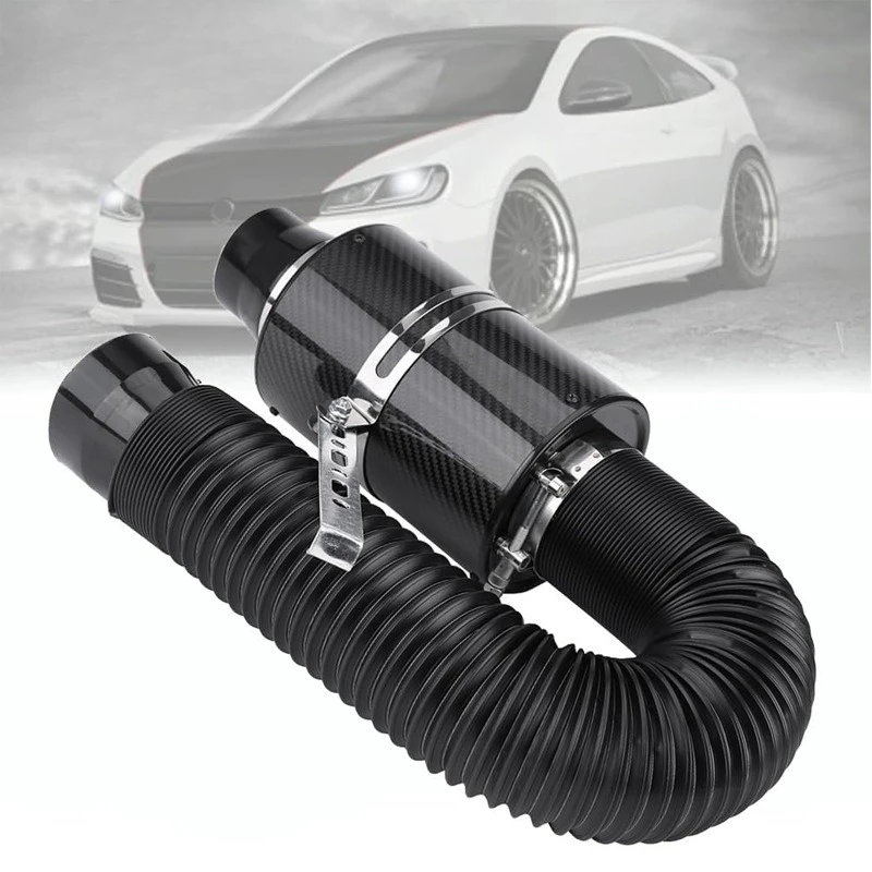 True carbon fiber intake bellows set/car air filter mushroom head/intake modified high flow pure carbon fiber bellows