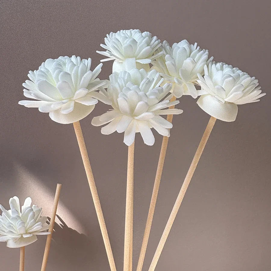 10pcs Aroma Diffusing Stick and White Foam Flower Combination, Aromatherapy Flower Diffusing Stick, Fiber Stick Essential - view 6