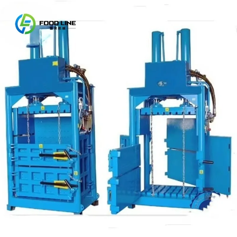 Custom Made  Full Automatic Heavy Duty Fabric Tyre Bale Press Machine Small Hydraulic Cardboard Baler for Sale