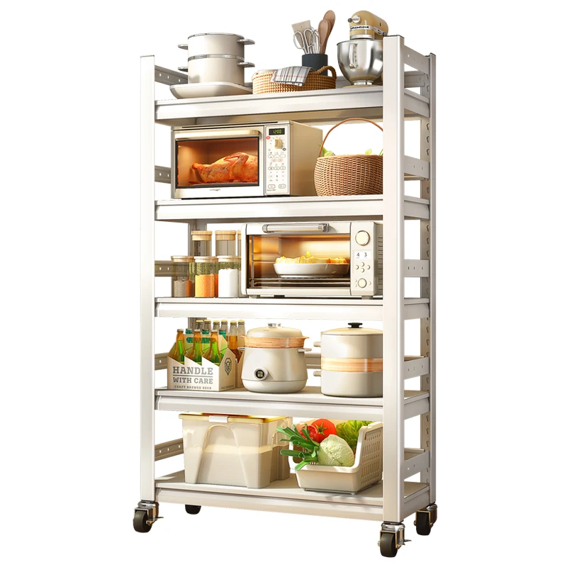 

Kitchen, storage, floor, microwave oven, oven, pot storage rack, multi layer, household, multi function