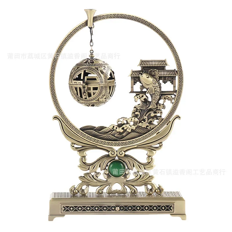 Alloy Backflow Incense Hanging Incense Burner Home Office Ornaments Happy Fish Leap Dragon Gate