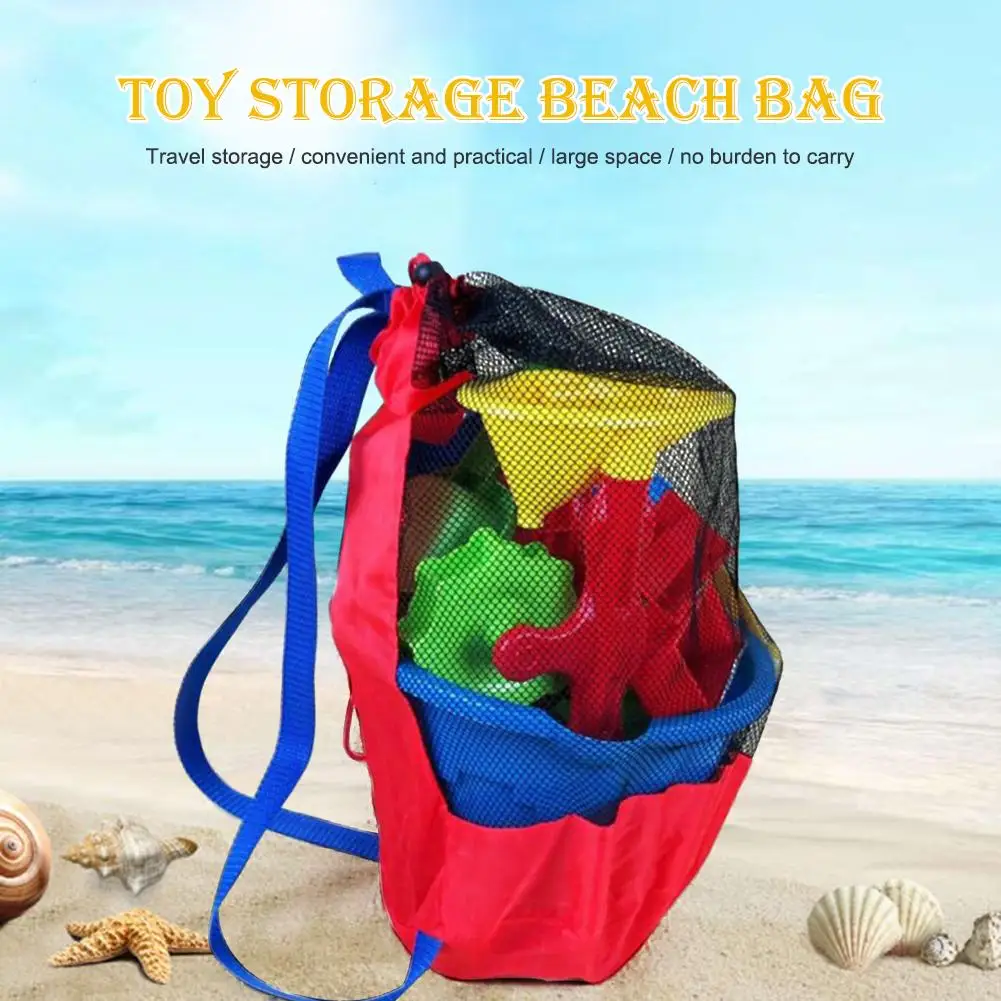 

Children Beach Mesh Toys Storage Bag Large Sand Shovel Tool Organizers Bag Outdoor Beach Bag Foldable Portable Mesh Swimming Bag
