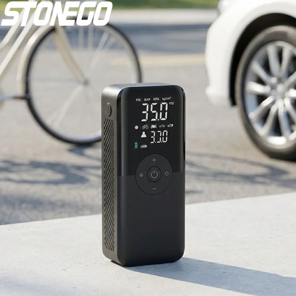 

Digital Air Pump Tire Inflator Portable Rechargeable Compressor for Car Motorcycle Bicycle Balls Cordless Inflating Tool