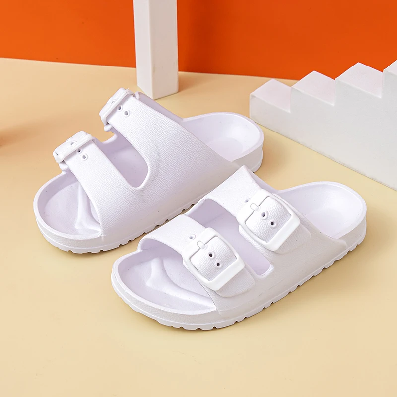 YISHEN-Zapatillas de verano para niños, sandalias de doble hebilla, zapatos de playa, Sandalias planas de plataforma para exteriores