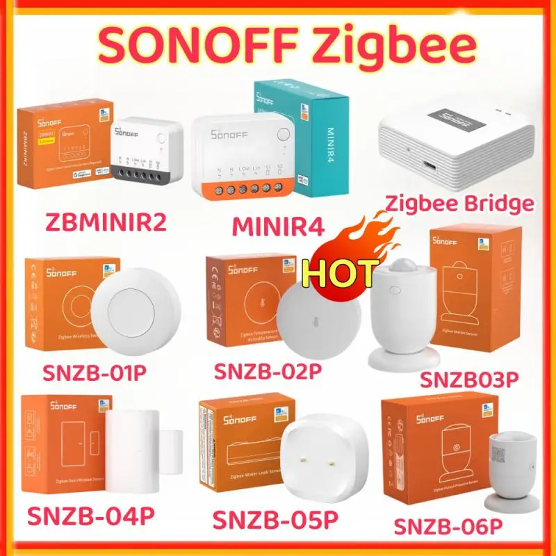 2025 SONOFF SNZB1P~6P SNZB-05P Zigbee Water Leak Sensor Zbmini L2 SNZB-02D Zigbee Door Window Sensor Temperature Humidity Sensor