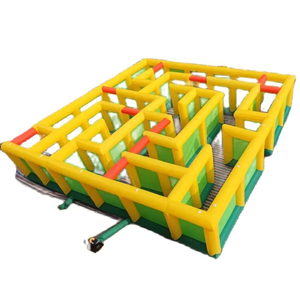 

wholesale Large Price 10x10m Inflatable Maze,Square Obstacle Course,Outdoor Labyrinth Game For Kids And Adults