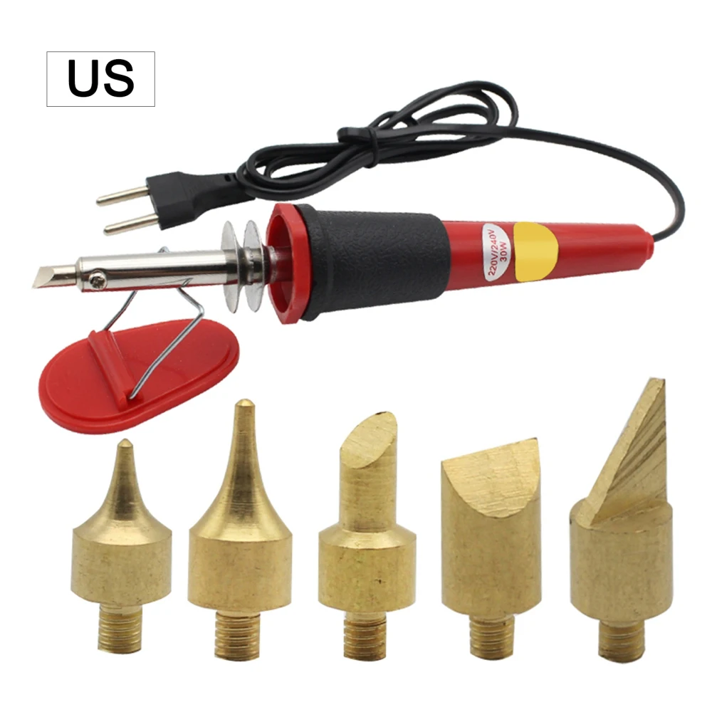 Home Tools Electric Soldering Metal Wire Length 106cm 7pcs/Set Multicolor Wood Burn Kit Power 30W Embossing Carving Pyrography