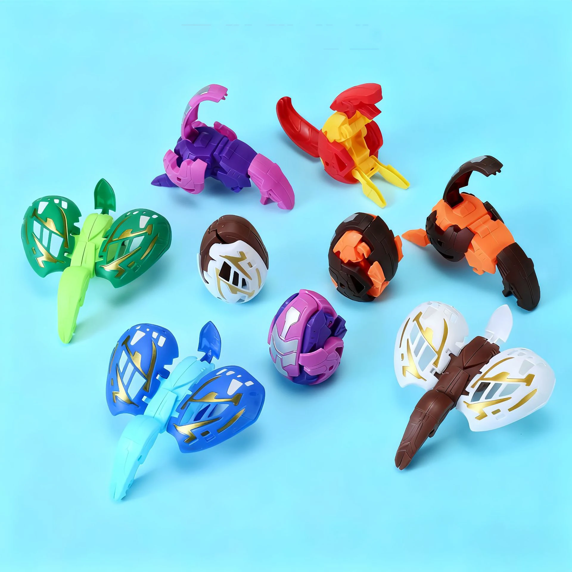 Transforming Dinosaur Egg Toy 2-in-1 Twist Deformation Creature Figures Assorted Colors Novelty Fidget Collectible Random Style