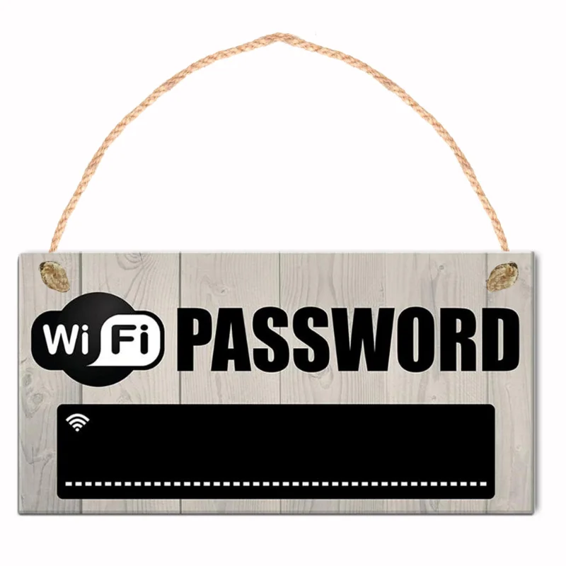 New 1PC 4 Styles Wooden WiFi Password Sign Chalkboard Hanging Plaques Coffee Bar Restaurant Home Party Decoration Accessories