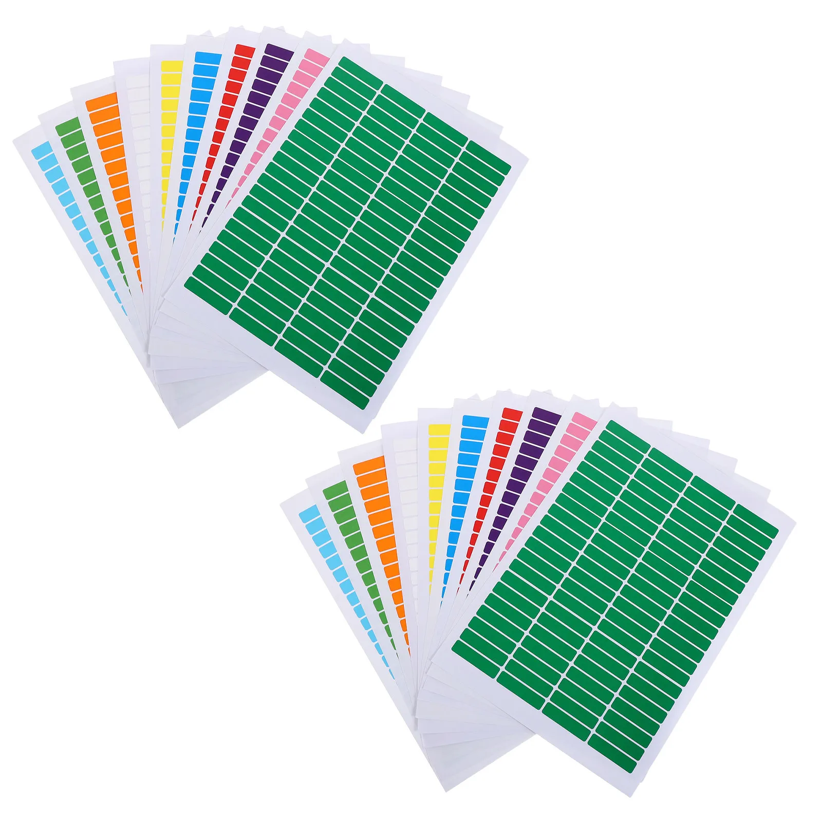 

20 Sheets Waterproof Rectangular Color Coding Labels Blank Self-Adhesive Sticker Sheets for File Folder Labels Address Shipping