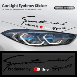 Pegatina para decoración de faros delanteros de coche, 1 piezas, para Audi Sline RS QUATTRO A2 A4 A3 A5 A6 A7 A8 Q2 Q3 Q5 Q4 Q7