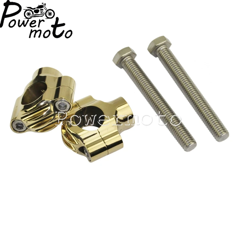 Motorcycle 1 Inch 25mm Handlebar Clamp 2pcs Solid Risers For Honda Yamaha Harley XS650 CB250 XJR1300 Cafe Racer Bobber Chopper