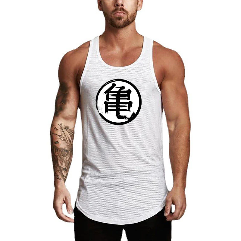 Mens Slim Fit Running Sport Fitness Tank Tops Mesh Breathable Quick Dry Sleeveless T-shirt Gym Bodybuilding Training Clothing