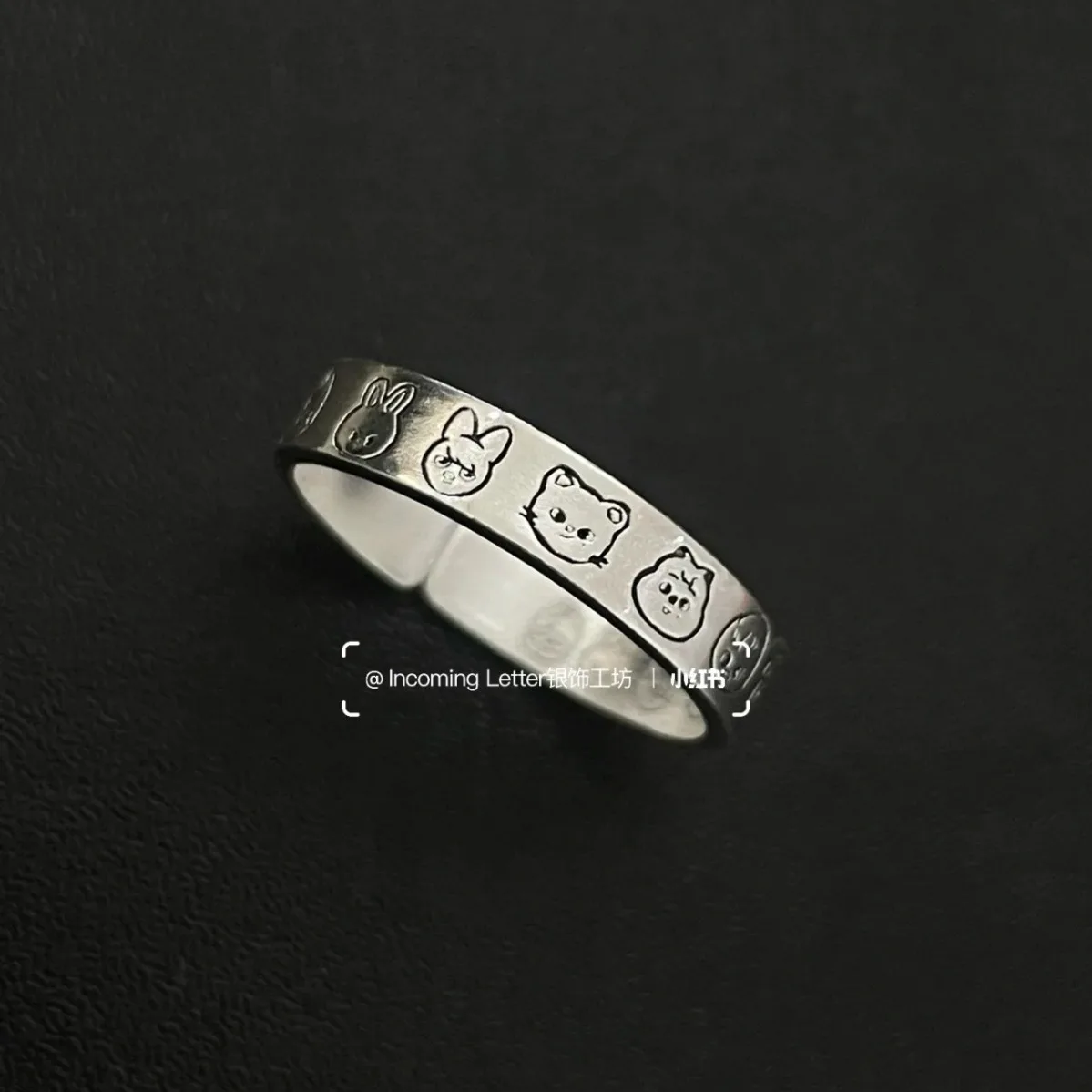 Kpop Boy Band SK Silver Color Open Rings for Men Fashion Jewelry Gift Creative Adjustable Ring