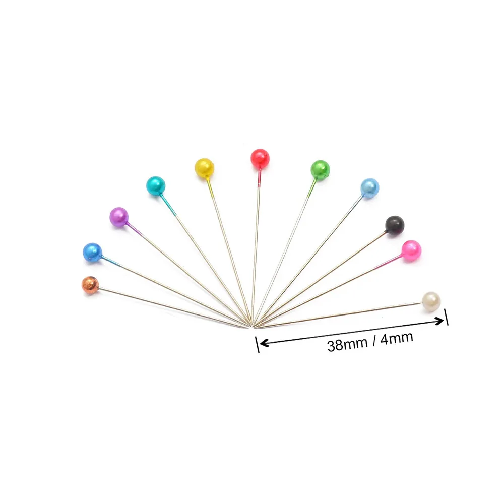 1.5inch 100pcs Sewing Pins for Fabric with Colored Ball Head  Straight Quilting Pin Dressmaker DIY Jewelry Making