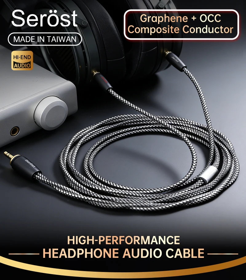 Serost Aurora HiFi Audio-Kopfhörerkabel Graphene Arthur OCC Kupfer Typ-C 3,5mm 4,4mm 6,5mm 4Pin-XLR Stecker Stereo auf Dual 3,5mm – Detail 1